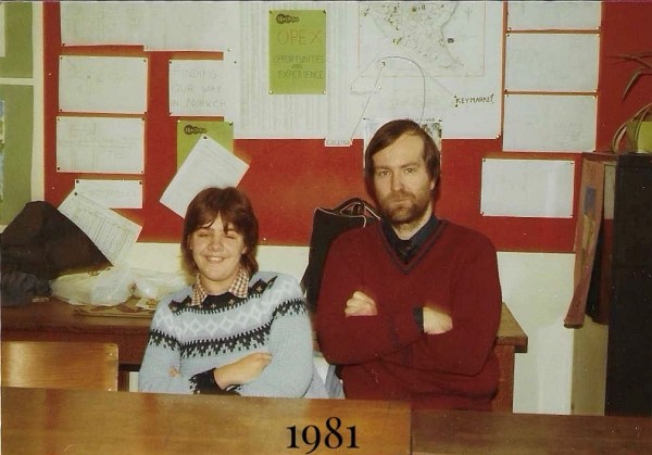 An OPEX student with Dr Rick Brannen (1981)