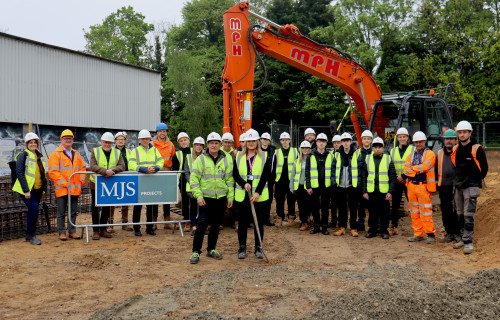 City College Norwich Construction Skills Centre Ground Breaking. Pictured Liv Bradley Head of Construction and Alan Twiddy Technician Team Leader